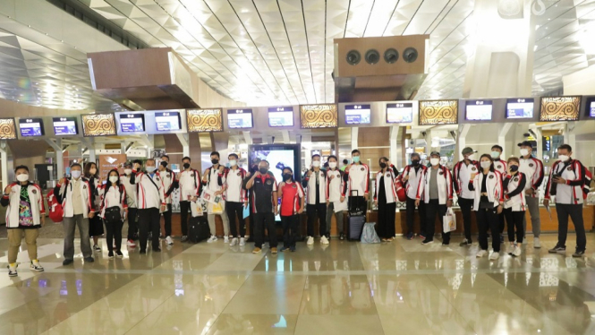 Tim Bulutangkis Indonesia tiba di Pefektur Kumamoto Jepang