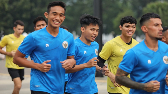 Timnas Senior Latihan di GBK Senayan Jakarta Witan dkk