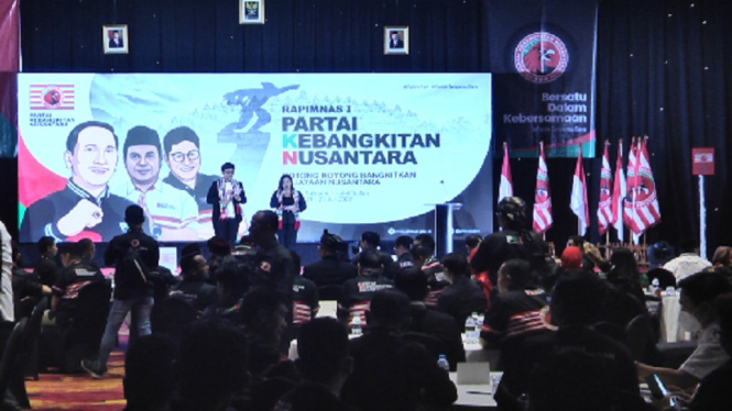 Partai Kebangkitan Nusantara Gelar Rapimnas Konsolidasi Pendaftaran ke KPU (Foto antvklik-Cendono)
