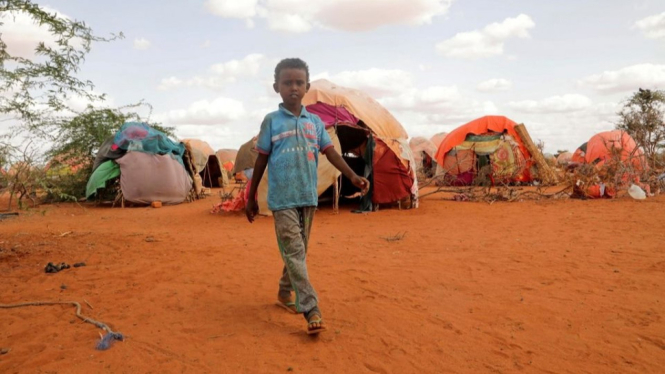 Seorang anak di kamp pengungsi Somalia.