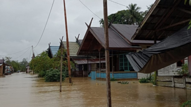 Banjir di Kabupaten Gunung Mas Kalimantan Tengah.