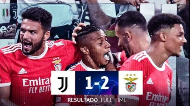 Juventus takluk dari Benfica Portugal. Foto : IG slbenfica
