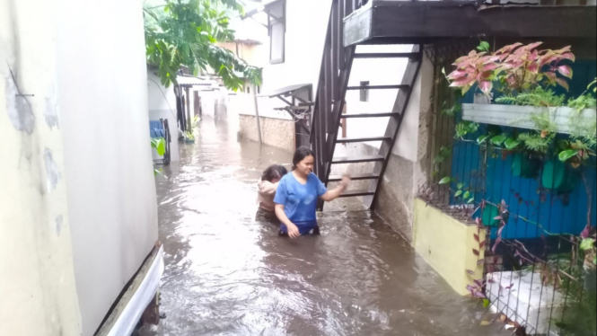 Banjir di Cimahi Jawa Barat.