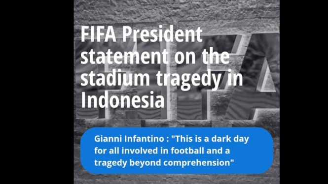 Presiden FIFA belasungkawa untuk sepakbola Indonesia