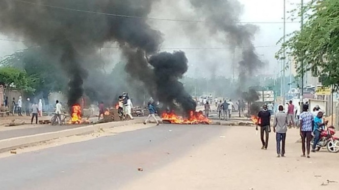 Unjuk rasa di Chad Afrika Tengah.