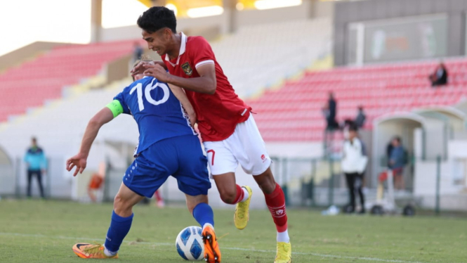 Marselino Ferdinan, duel saat Indonesia U-20 vs Moldova U-20