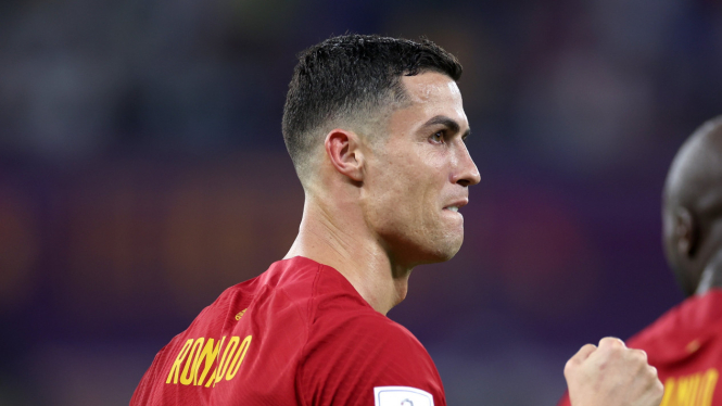 Cristiano Ronaldocetak gol ke gawang Ghana