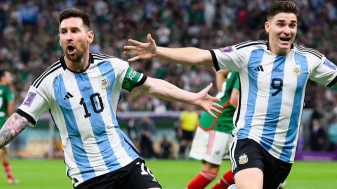 Lionel Messi cetak gol kemenangan Argentina atas Meksiko
