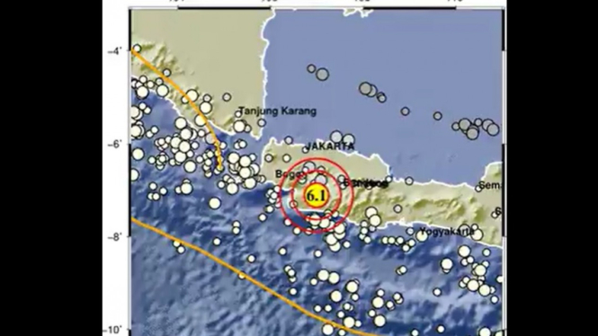 Gempa di Sukabumi Jawa Barat.