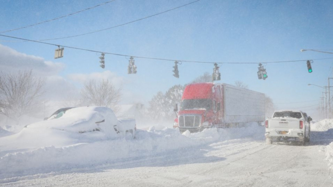Badai salju di Buffalo, New York, Amerika Serikat.