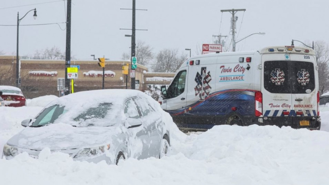 Badai salju di Buffalo, New York, Amerika Serikat.