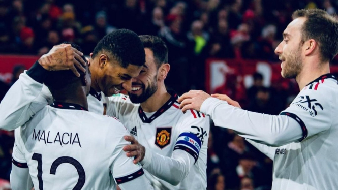 Marcus Rashford cetak gol indah saat Man.United vs Nottingham