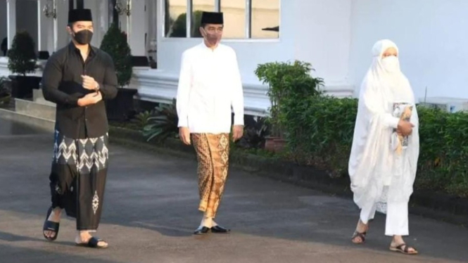 Jokowi, Kaesang, dan Iriana melaksanakan Shalat Ied di Yogyakarta
