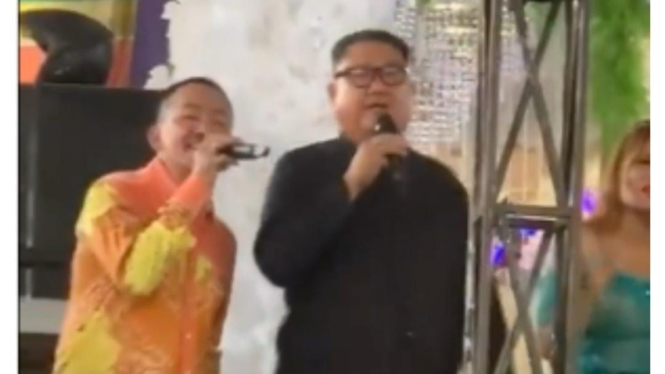 Pria mirip Kim Jong-un datang kondangan dan nyanyi dangdut