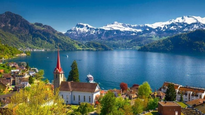 Danau Luzern di Swiss, tempat healing romantis di dunia