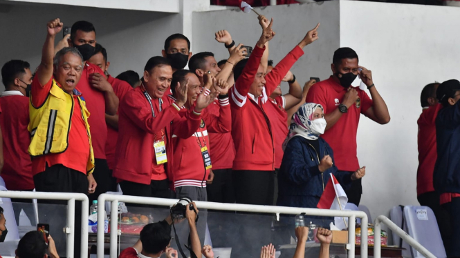 Presiden Joko Widodo menyaksikan Timnas Indonesia vs Thailand