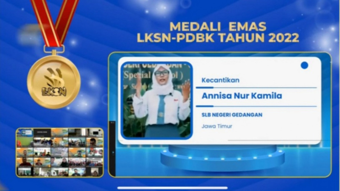 Salah satu siswa Jatim peraih medali LKSN PDBK 2022.