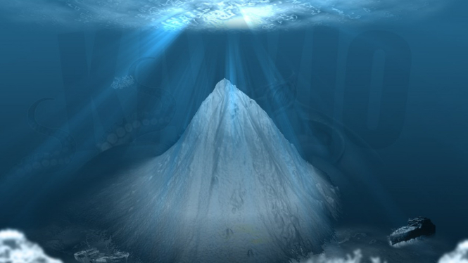 Ilustrasi gunung bawah laut
