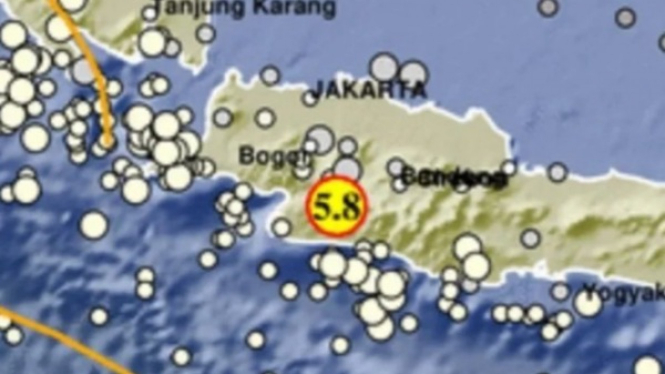 Gempa berkekuatan magnitudo 5,8 di Sukabumi