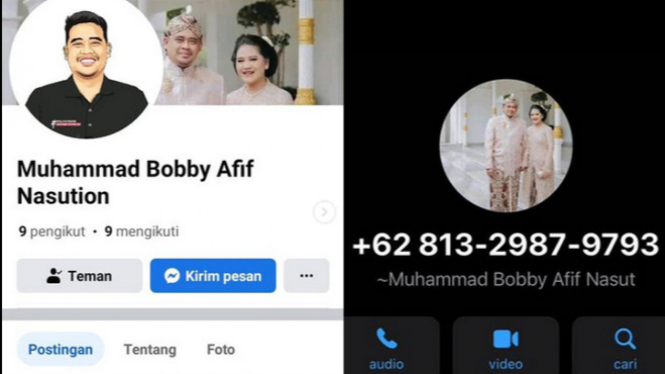 Akun facebook yang mengaku Muhammad Bobby Afif Nasution.