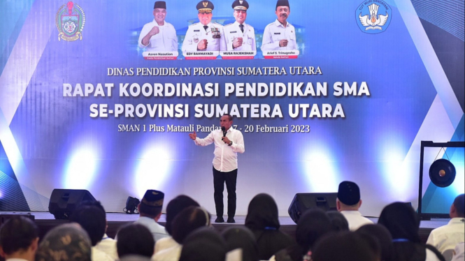 Gubernur Sumut, Edy Rahmayadi buka Rakor pendidikan se-Sumut.