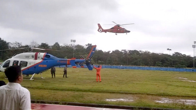 Helikopter dikerahkan proses evakuasi Kapolda Jambi.