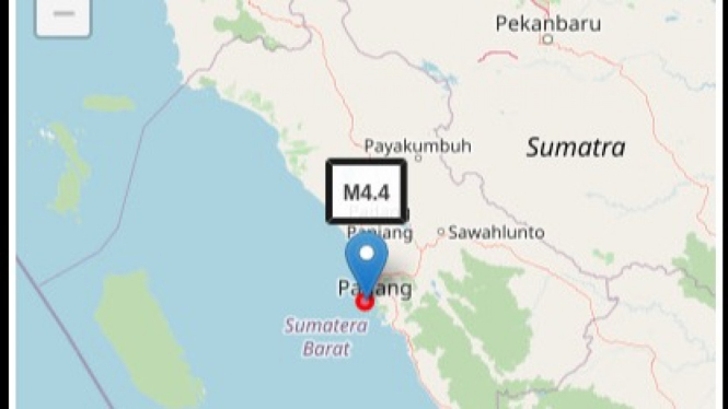 Peta guncangan gempa Magnitudo 4.4