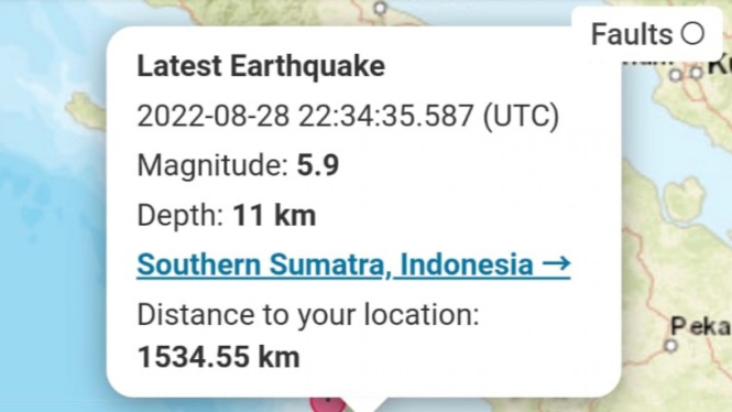 Peta Guncangan gempa 5.9 Mentawai