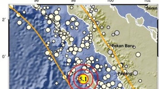 Peta Guncangan Gempa M5.1 Mentawai
