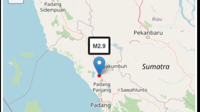 Peta Guncangan Gempa Segmen Sianok M2.9