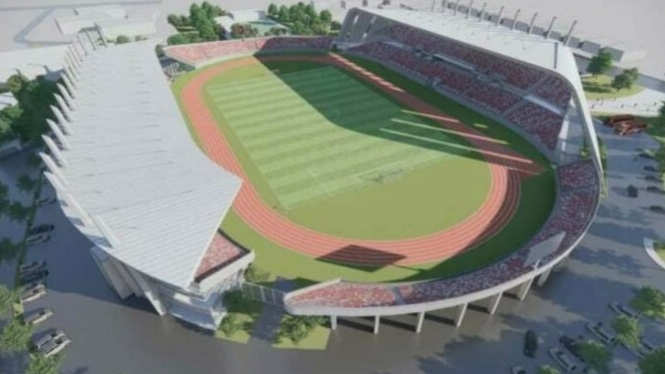 Desain gambar Stadion Mattoanging Makassar